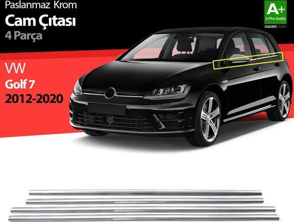 Volkswagen Golf Uyumlu 7 Krom Cam Çıtası 4 Parça 2013-2020 - Image 1