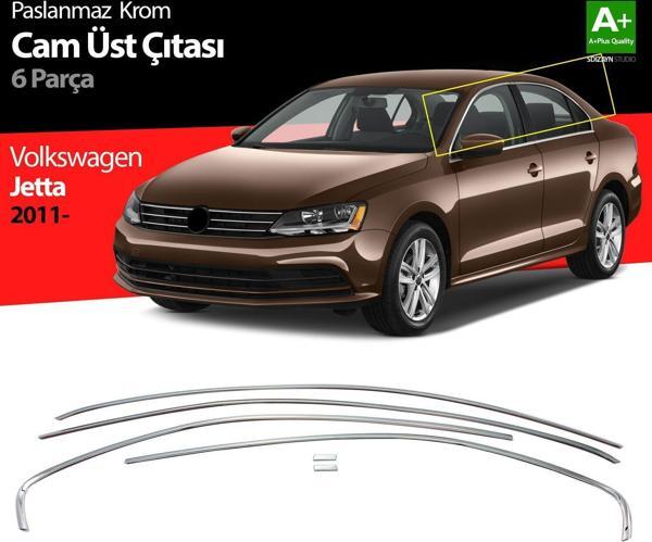 Volkswagen Jetta Uyumlu Krom Cam Üst Çıtası 6 Parça. 2011 Üzeri - Image 1