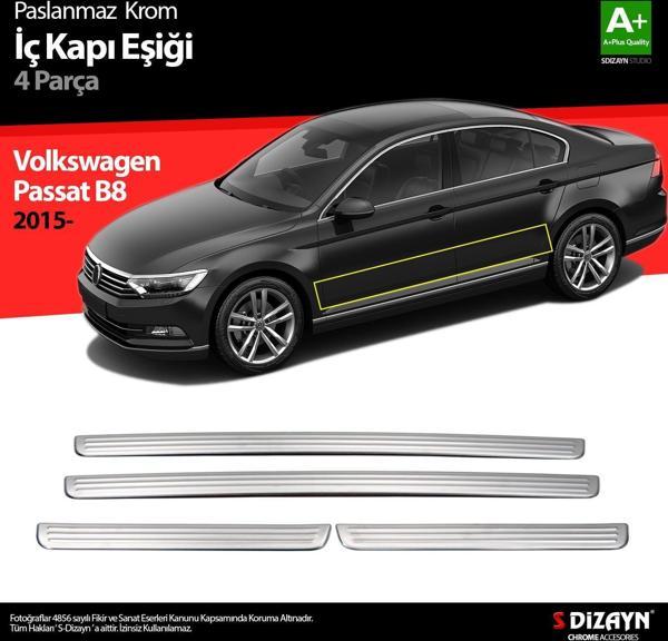 Volkswagen Passat Uyumlu B8 Krom İç Kapı Eşiği 4 Parça 2015 Üzeri - Image 1