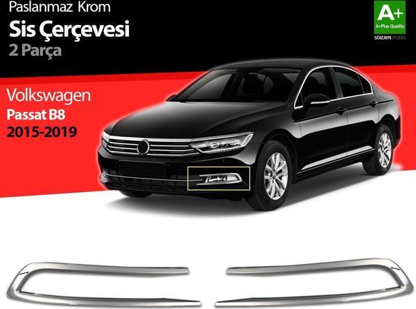 Volkswagen Passat Uyumlu B8 Krom Sis Farı Çerçevesi 2 Parça 2015-2019 - Image 1