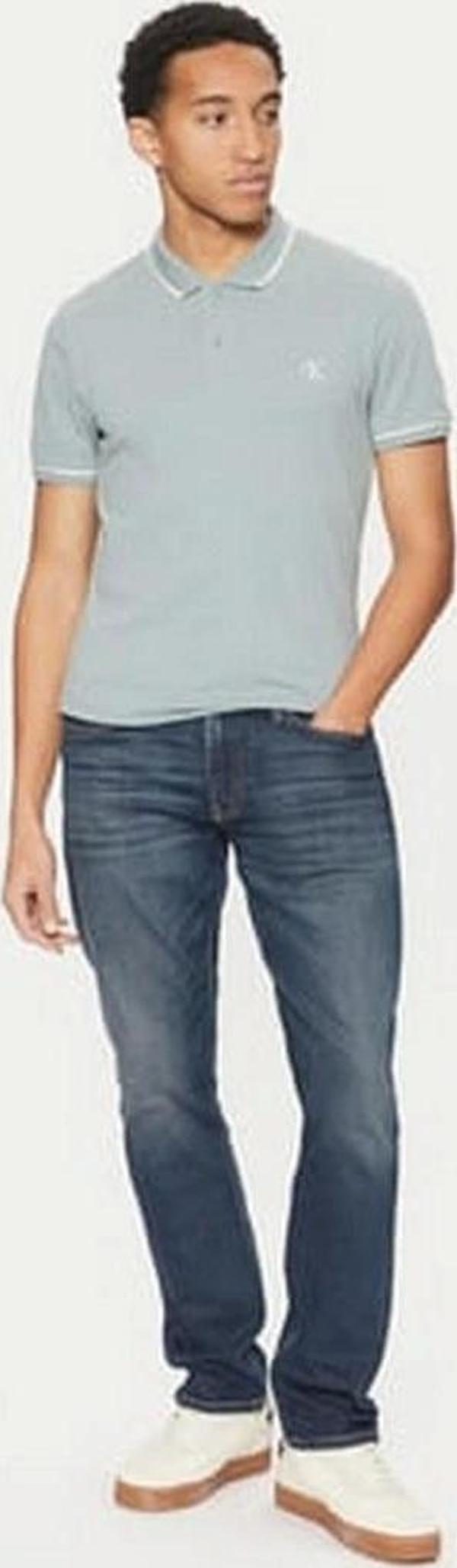 Calvin Klein Erkek Normal Paça Denim Mavi Kot Pantolon - Image 1