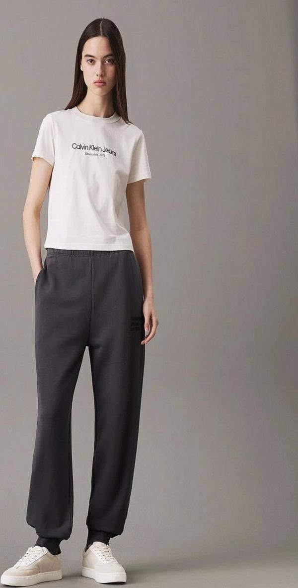 Calvin Klein Kadın Pamuklu Jogger Gri Pantolon - Image 1