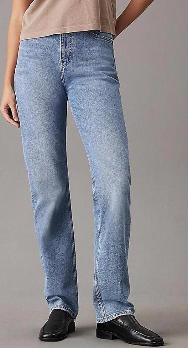 Calvin Klein Kadın Yüksek Bel Denim Mavi Kot Pantolon - Image 1