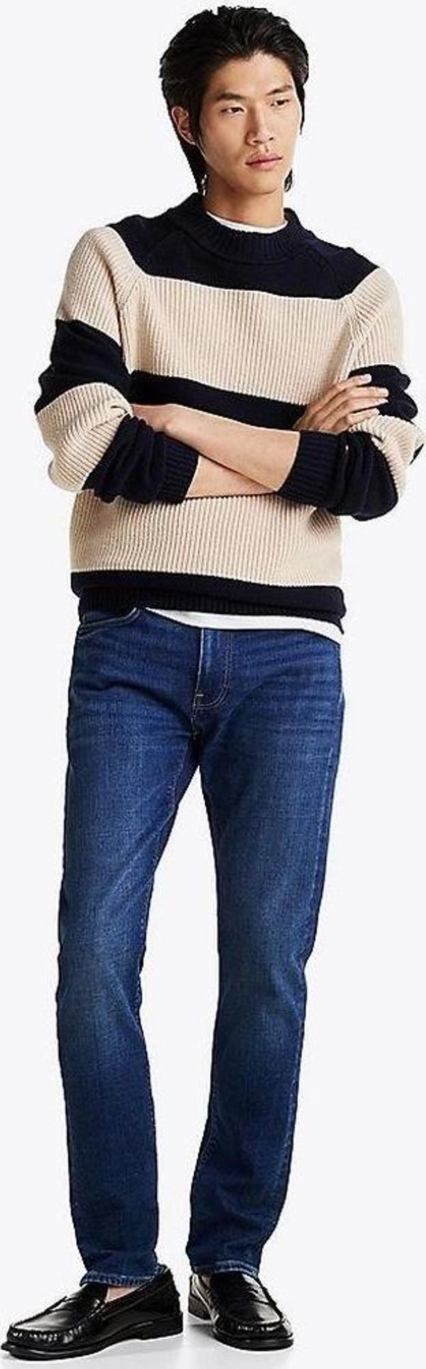 Tommy Hilfiger Erkek  Flex Bleecker  Slim  Mavi Kot Pantolon - Image 1