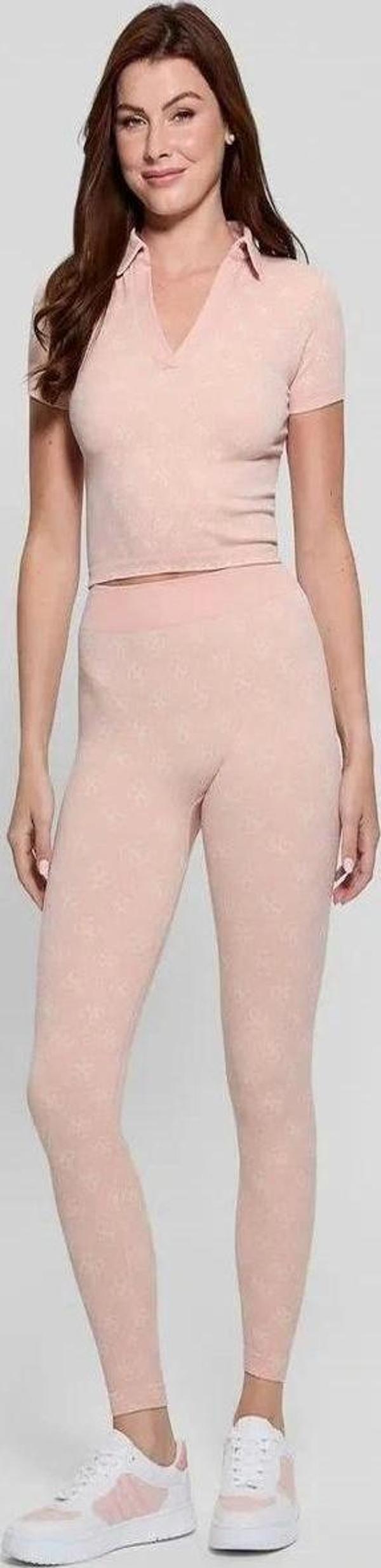 Guess Kadın Pembe 4G Logolu Tayt - Image 1