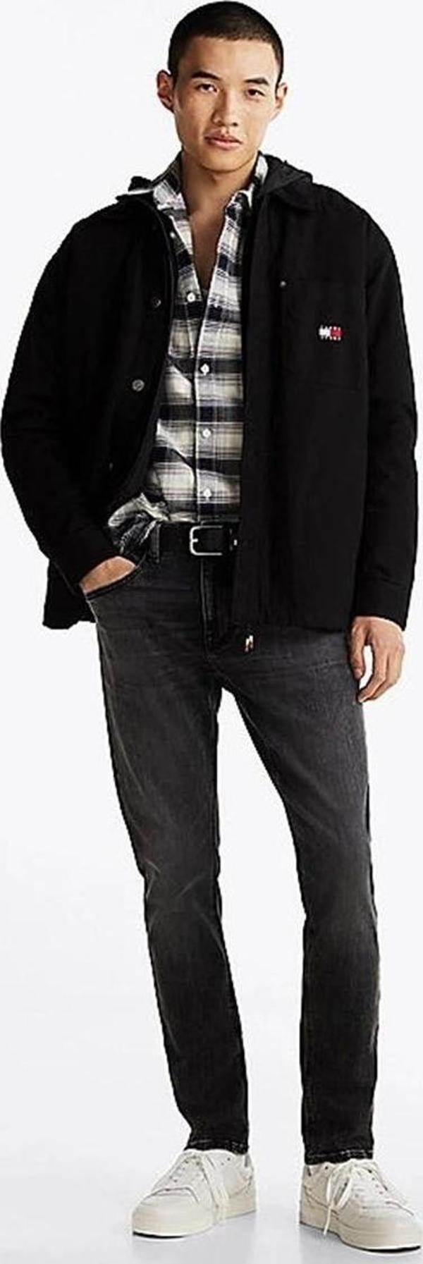 Tommy Hilfiger Erkek  Austin Slim Fit  Siyah Kot Pantolon - Image 1