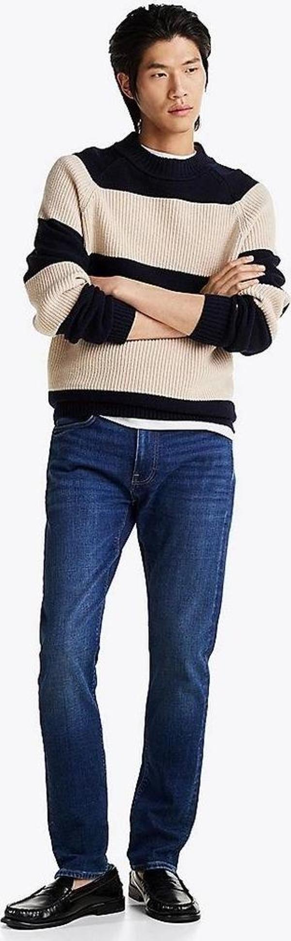 Tommy Hilfiger Erkek  Flex Bleecker  Slim  Mavi Kot Pantolon - Image 1