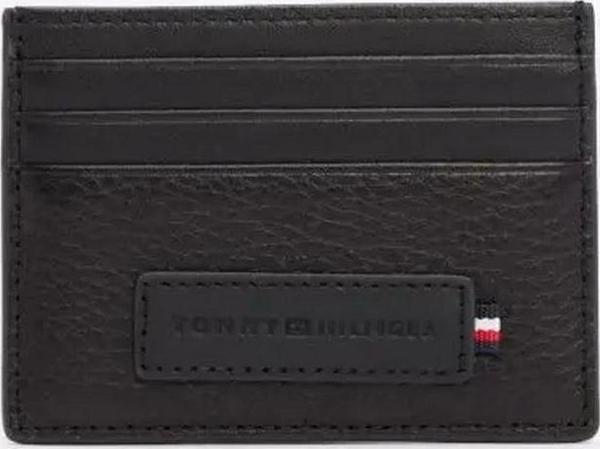 Tommy Hilfiger Erkek Premium Deri Logolu Siyah  Kartlık - Image 1
