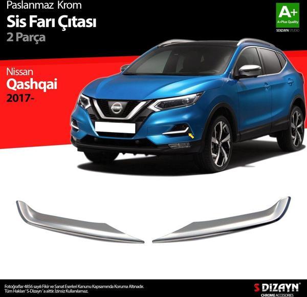 Nissan Qashqai Uyumlu Krom Sis Farı Çıtası 2 Parça 2017-2021 - Image 1