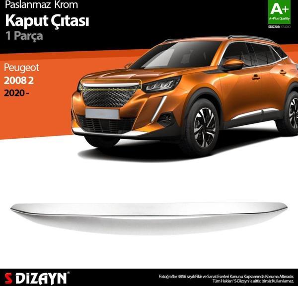 Peugeot 2008 Uyumlu 2 Krom Kaput Çıtası 2020 Üzeri - Image 1