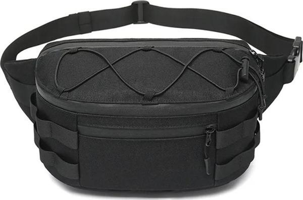 Erkek Askılı Çok Cepli Bel ve Omuz Çantası Siyah 9340 - Image 1