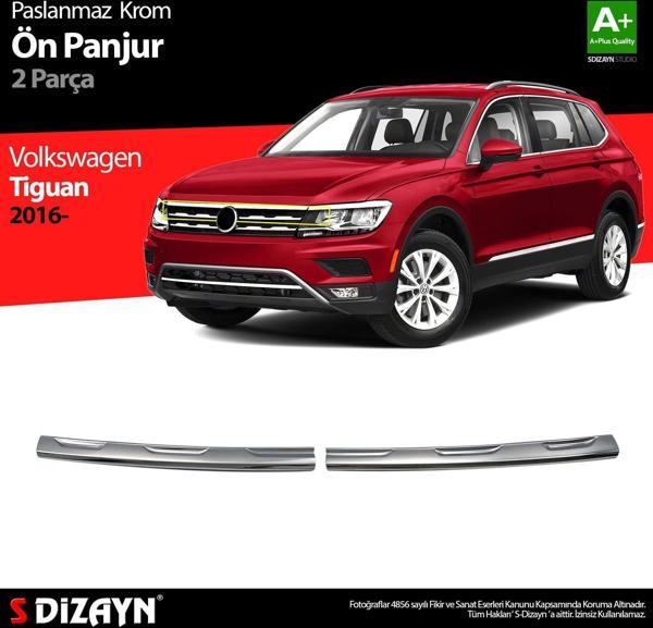 Volkswagen Tiguan Uyumlu Krom Ön Panjur 2 Parça. 2016-2020 - Image 1