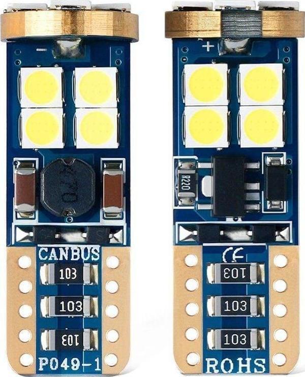 Led Ampul T10-12Smd Canbus'Lı Beyaz 2'Li Set 12V / Laam629 - Image 1