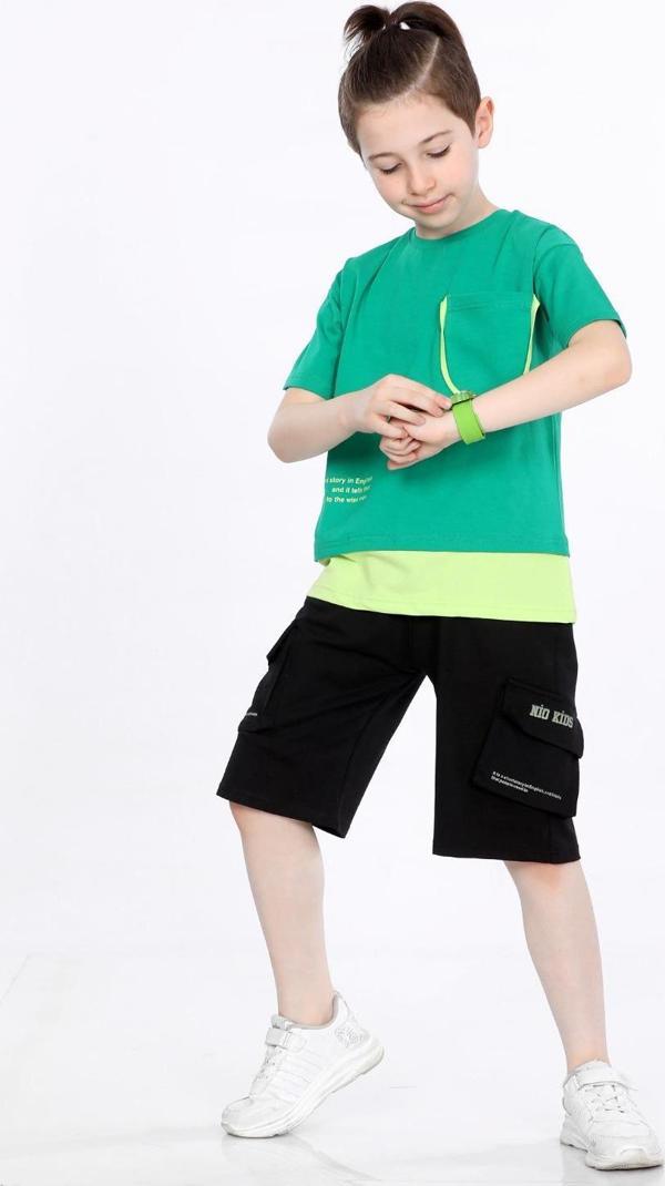 Mornio Erkek Çocuk T-shirt ve Şort 2 li Takım VF24KMR51012 Yeşil - Image 1