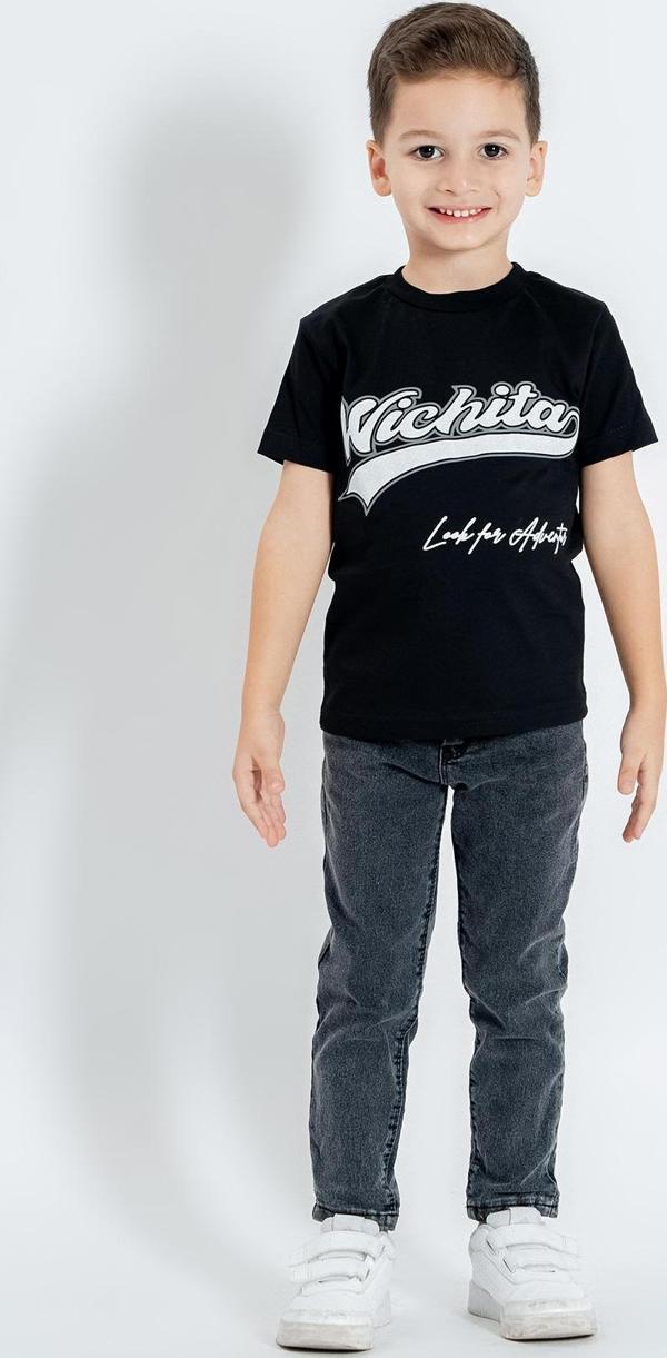 Hola Kids Erkek Çocuk Pamuk Tişört ve Kot Pantolon Alt-Üst 2 li Takım HLK2748VF Siyah - Image 1