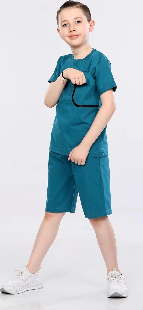 Barkod Kids %100 Pamuk İkili Takım T-shirt ve şort Erkek Çocuk HLK506070184 Mavi - Image 1