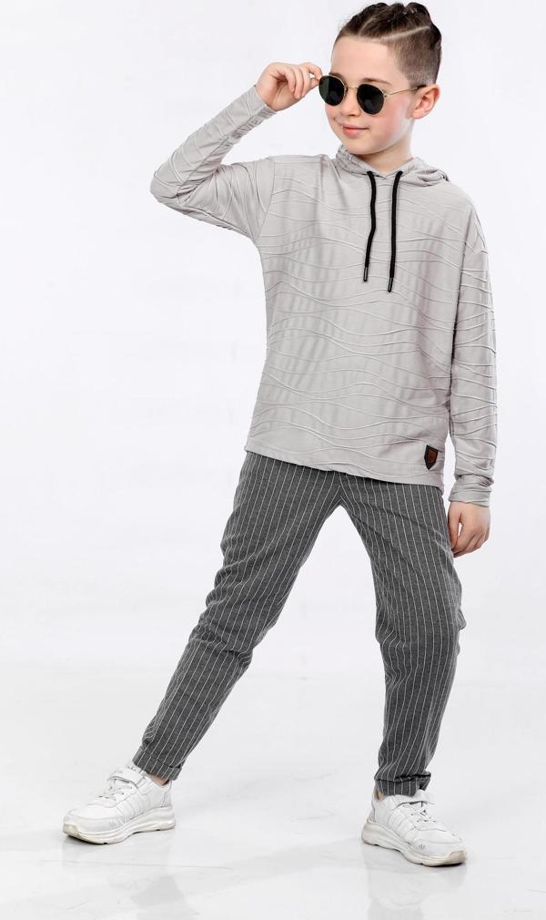 Mornio Erkek Çocuk Sweatshirt ve Pantolon 2 li takım VF24KMR5109192 Gri - Image 1