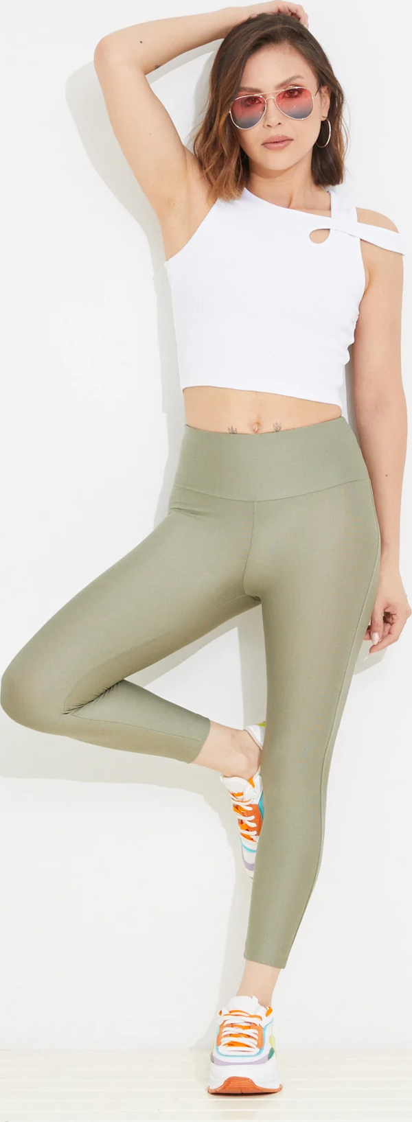 Go Veform Kadın Yüksek Bel Esnek Spor Tayt Çağla Yeşili ZN5121 - Image 1