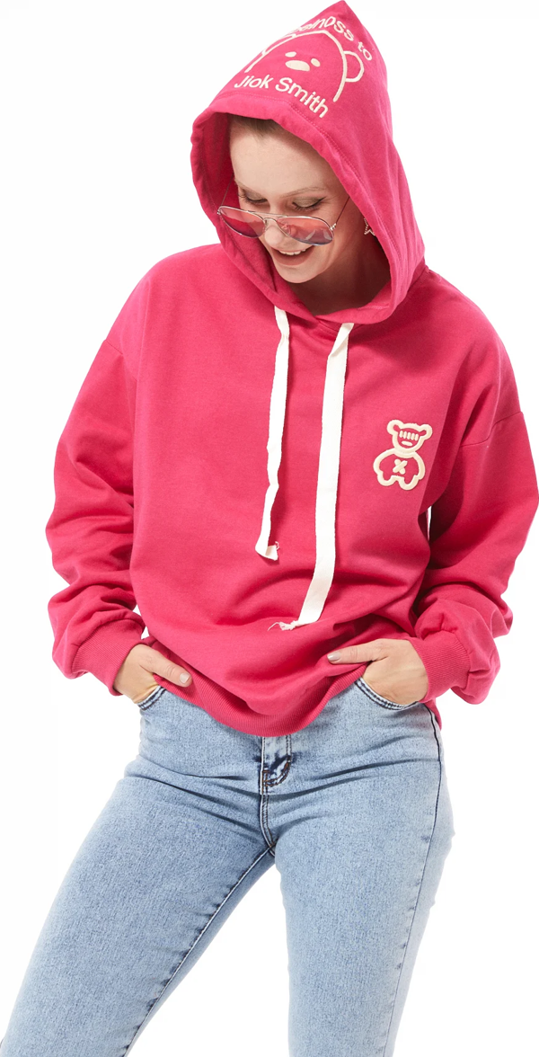 Go Veform Kapüşonlu Kadın Sweatshirt Fuşya ZN5030 - Image 1