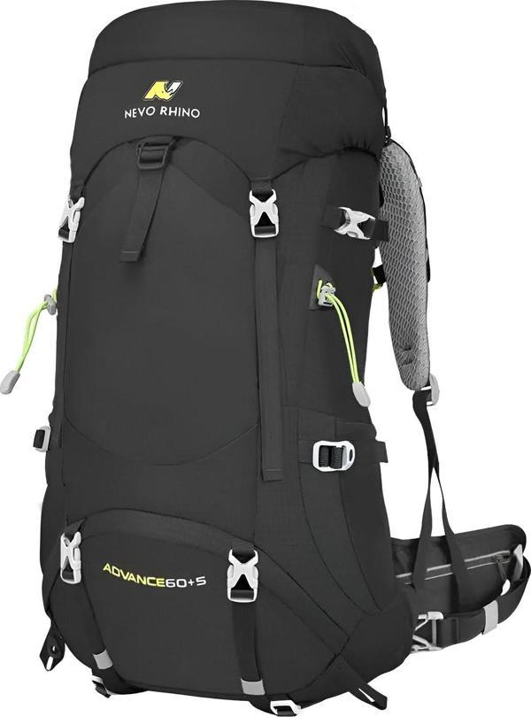 Outdoor Kamp ve Yürüyüş Sırt Çantası (60+5 Litre) Siyah 1617 - Image 1