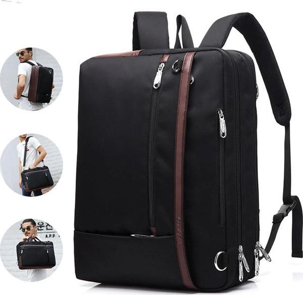 15,6 inç Laptop Bölmeli, Çok Fonksiyonlu Evrak ve Sırt Çantası Siyah CB-5506 - Image 1