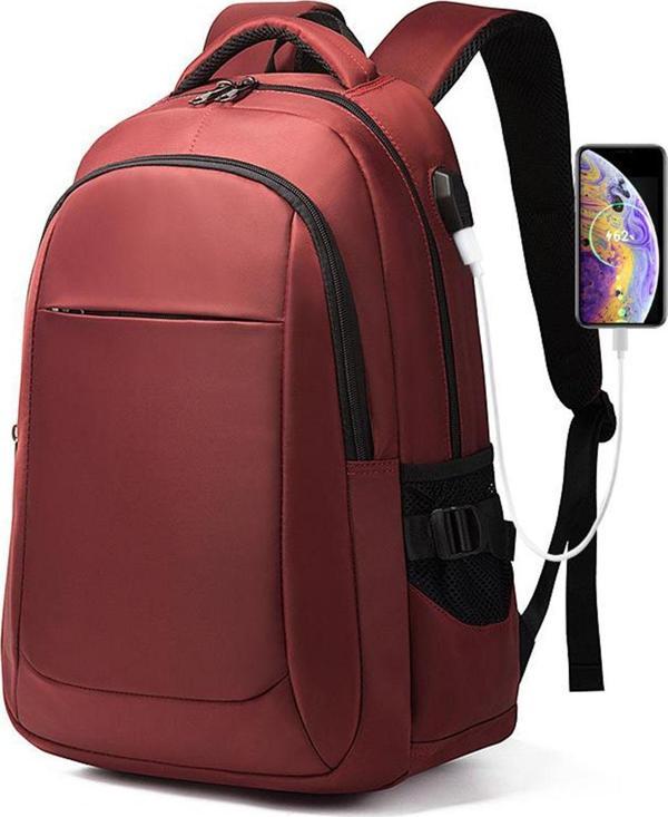 Laptop Bölmeli İş ve Seyahat için Ortopedik Sırt Çantası Bordo 039 - Image 1