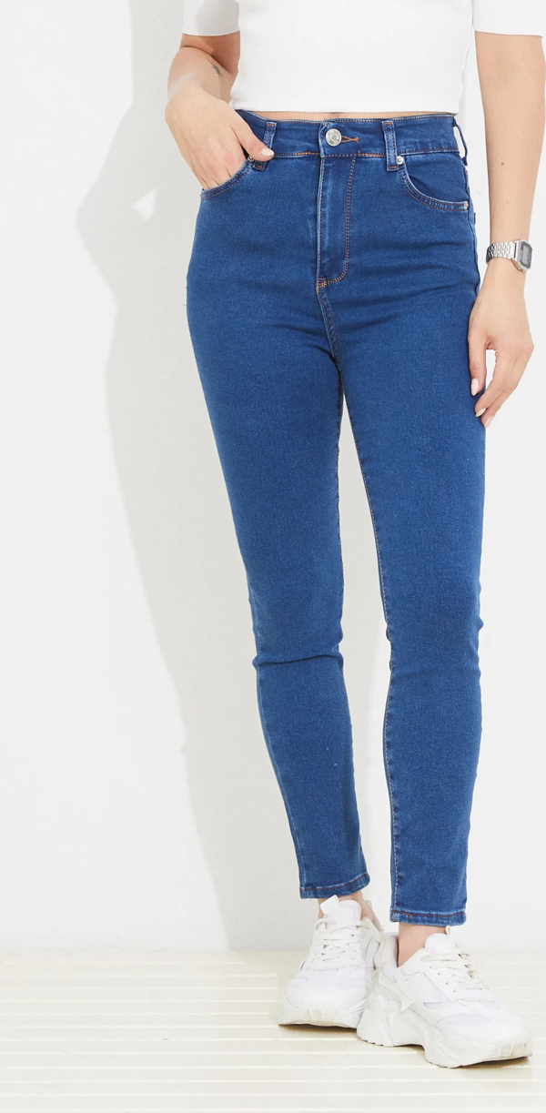 Go Veform Kadın Slim Fit Kot Pantolon Lacivert ZN5111 - Image 1