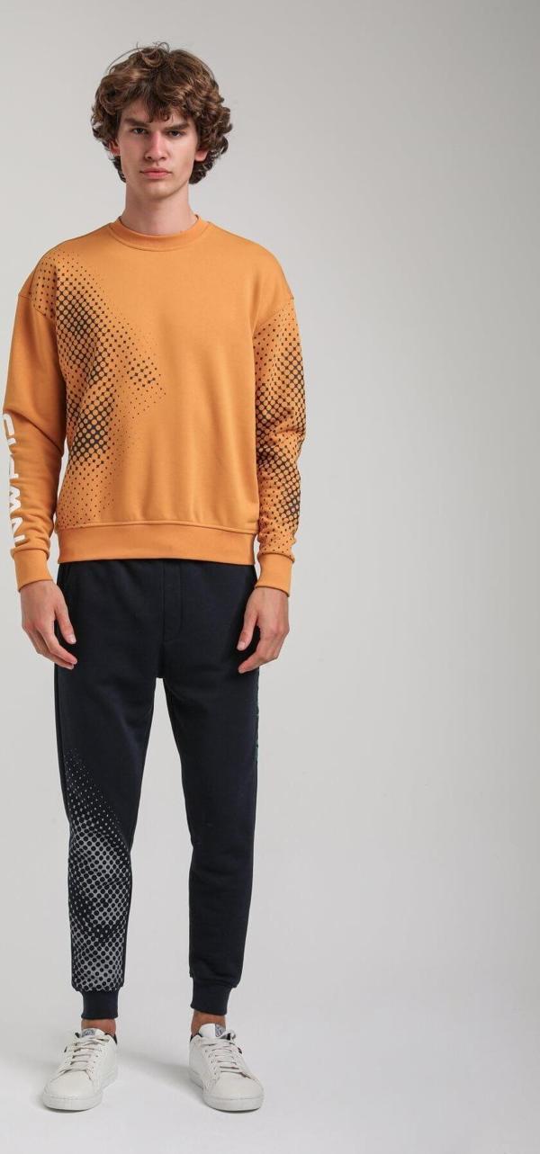 Bisiklet Yaka Hardal Slim Fit Eşofman 23FWM60157 - Image 1