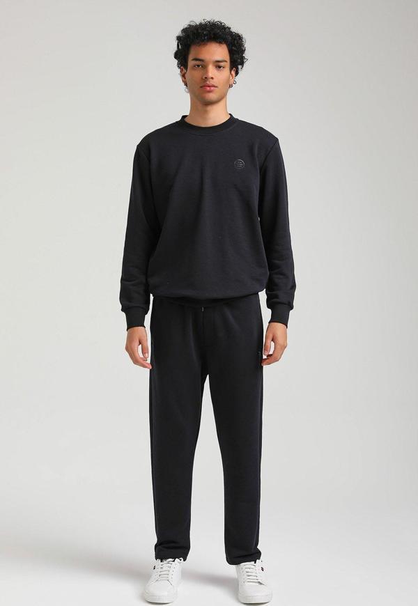 Bisiklet Yaka Lacivert Regular Custom Eşofman 23FWM60142 - Image 1