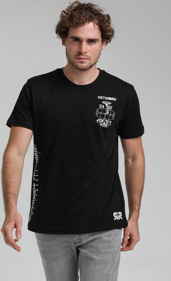 Bisiklet Yaka Siyah Slim Fit Tişört 23SSM20299 - Image 1