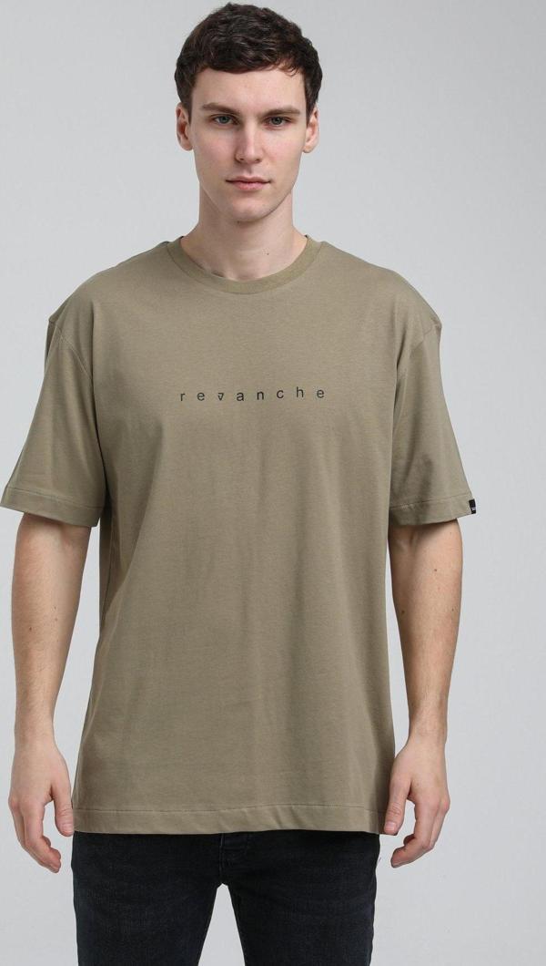 Bisiklet Yaka Açık Haki Slim Fit Tişört 23SSM20334 - Image 1