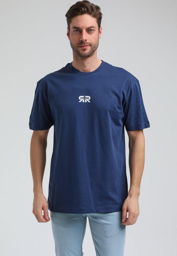 Bisiklet Yaka İndigo Slim Fit Tişört 23SSM20335 - Image 1