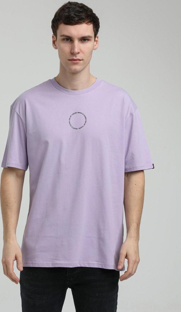 Bisiklet Yaka Lila Slim Fit Tişört 23SSM20333 - Image 1