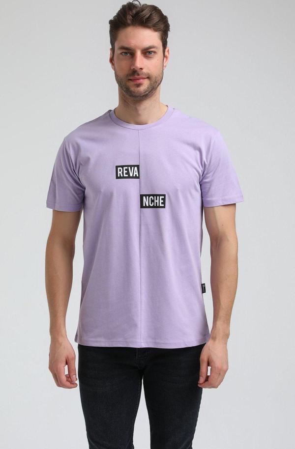 Bisiklet Yaka Lila Slim Fit Tişört 23SSM20289 - Image 1