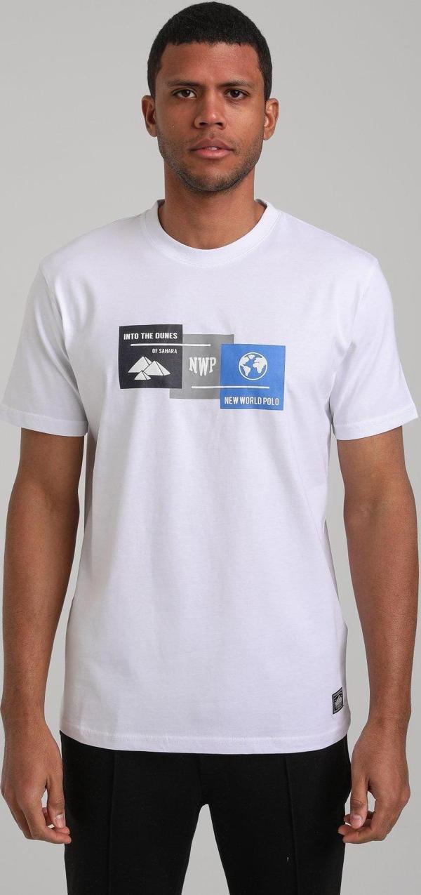 Bisiklet Yaka Beyaz Regular Custom Tişört 24SSM20328 - Image 1