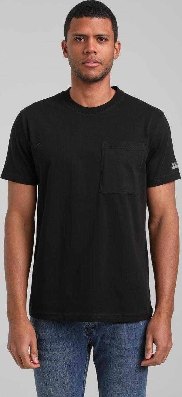 Bisiklet Yaka Siyah Slim Fit Tişört 24SSM20273 - Image 1