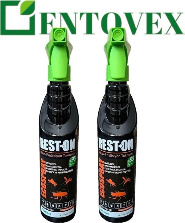 ENTOSAV Rest-On 400 Ml Portakal Kokulu Sivrisinek,Karasinek,Tatarcık,Kene,Karınca,Hamamböceği Ilacı 2 Adet - Image 1