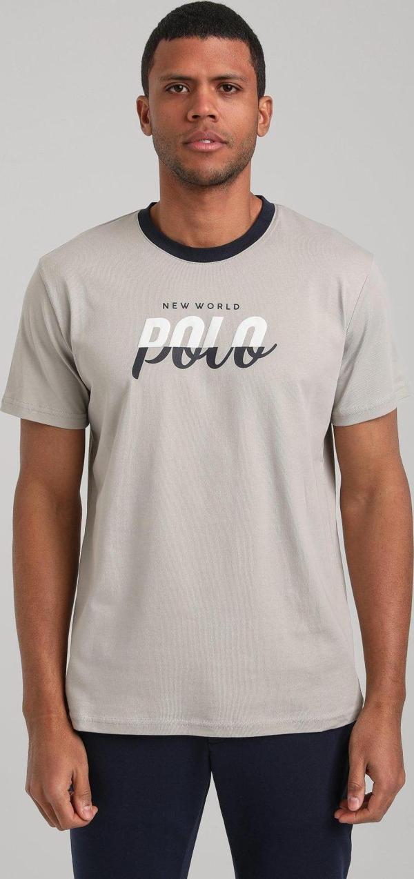 Bisiklet Yaka Gri Boyalı Slim Fit Tişört 24SSM20292 - Image 1