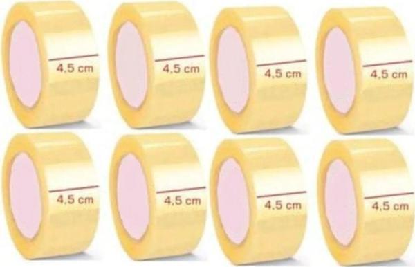 LuxBants 8 Adet Akrilik Koli Bandı 45mmx100 Metre Kopmayan Koli Bandı Güçlü Koli Bandı - Image 1