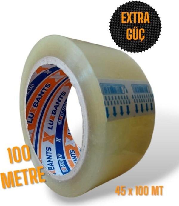 LuxBants Koli Bandı 45mm X 100 Metre Şeffaf Extra Güçlü Koli Bantı - Image 1