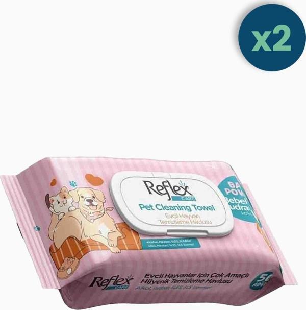 Reflex Care Evcil Hayvanlar İçin Çok Amaçlı Hijyenik Temizleme Mendili 50'Li-2 Adet - Image 1
