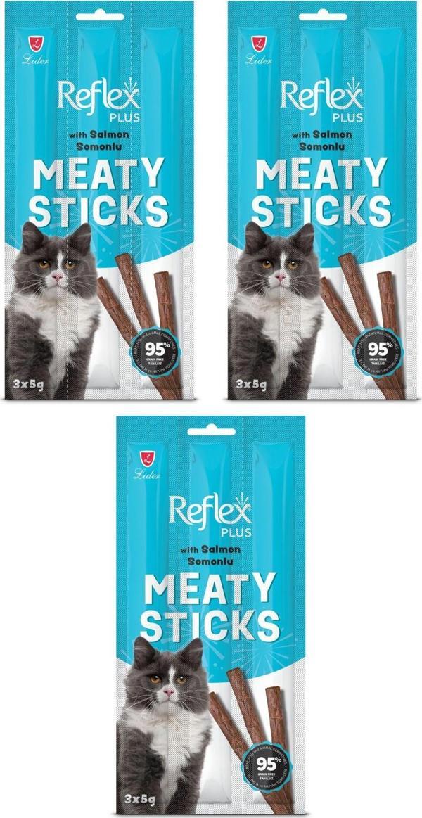 Reflex Stick Somonlu Kedi Ödül Maması 3*5 Gr 3 Paket - Image 1