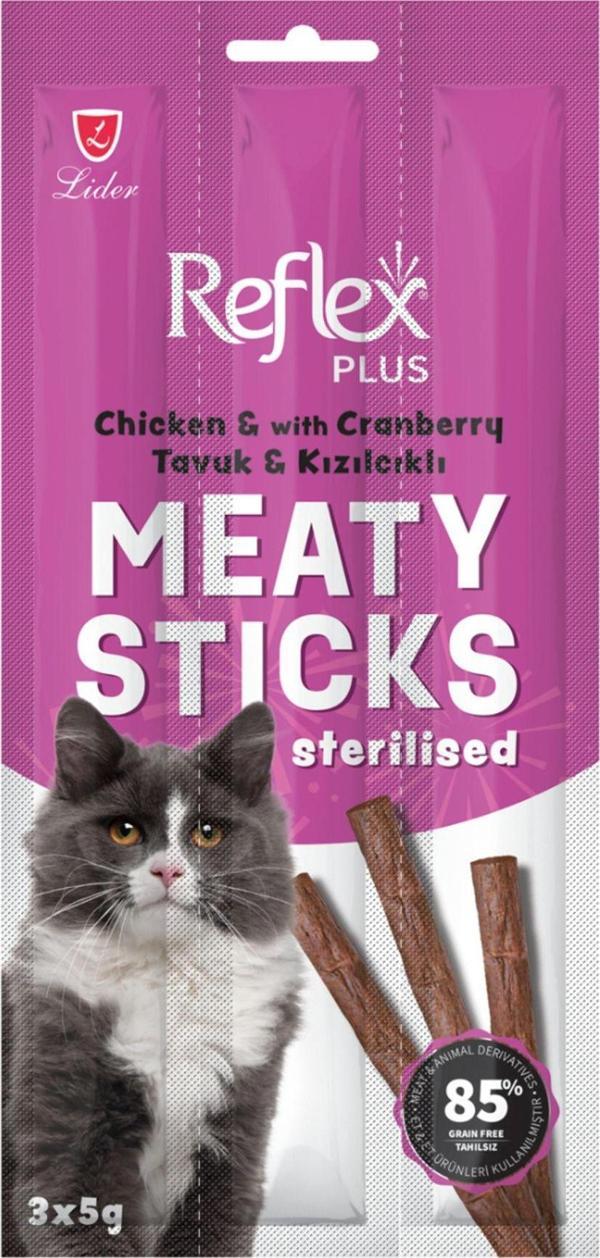 Reflex Tavuklu Ve Kızılcıklı Kısırlaştırılmış Kedi Ödül Çubuğu Stick 3*5Gr - Image 1