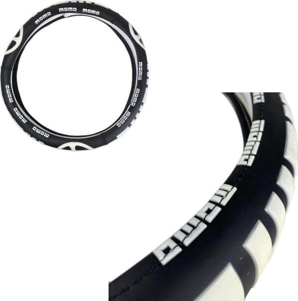 Direksiyon Kılıfı 38 Cm Momo Dizayn Siyah/Beyaz / Dıkı362-Sb - Image 1