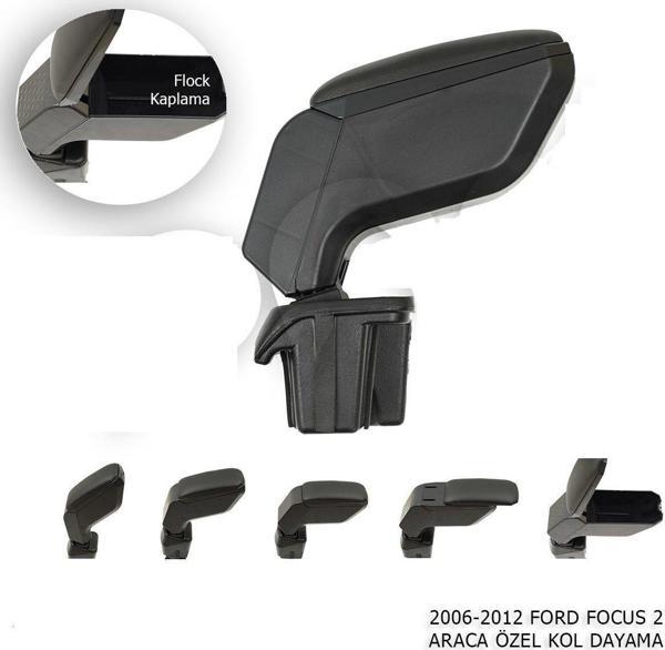 Ford Focus Uyumlu 2 Araca Özel Kol Dayama Siyah 2006-2012 - Image 1