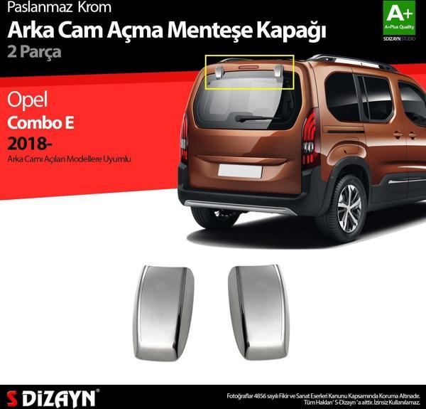 Opel Combo Uyumlu Krom Arka Cam Açma Menteşe Kapağı 2 Parça 2019 Üzeri - Image 1