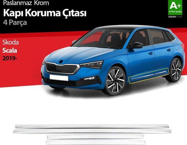 Skoda Scala Uyumlu Krom Kapı Koruma Çıtası 4 Parça. 2019 Üzeri. - Image 1
