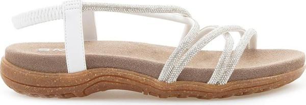 Yaşar Kaşlı Kadın Taş Detaylı Günlük Sandalet (36-40) 24y Yks-2546 Z Beyaz - Image 1