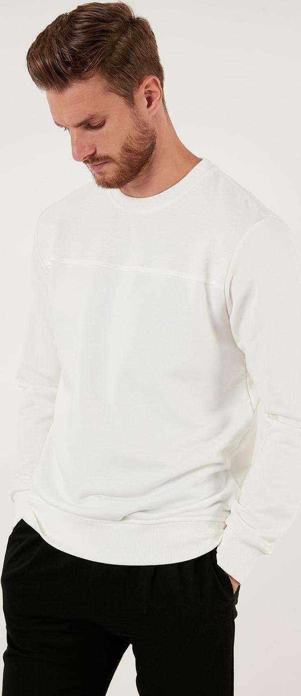 Buratti Pamuklu Bisiklet Yaka Slim Fit Erkek Sweat 5905033 EKRU - Image 1