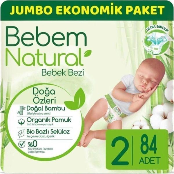 Bebem Bebek Bezi Natural Beden:2 (3-6Kg) Mini 84 Adet Fırsat Pk - Image 1